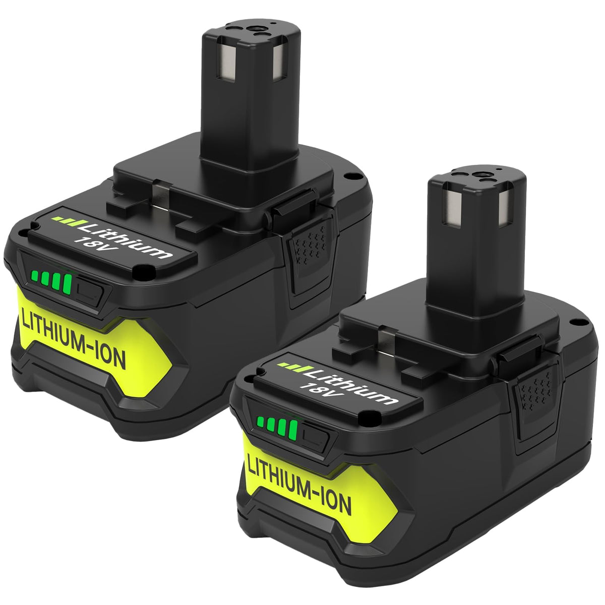 2 Pack Oppgradering 8000mAh Høy Kapasitet P108 Erstatning for Ryobi 18V Batteri