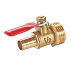 Brass Air Ball Valve Shut-off Switch G1/2 Male to 3/8" Hose Barb Pipe Tubing Fitting Coupler 180 Degree Operation Handle