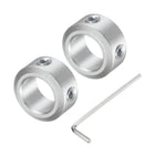 Set Screw Shaft Collar for 10mm Shaft, 2pcs Clamping Collars 16mm OD, 8mm Thickness, Aluminum Alloy Clamp-On Collar with M4 Set Screws and a Wrench