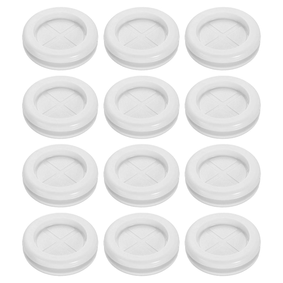 12Pcs Rubber Grommets 1-1/8" (28mm) Drill Hole, 7/8" (22mm) ID Double Sided Hole Plugs Ring Gasket for Firewall Cable Wire Protecting, White