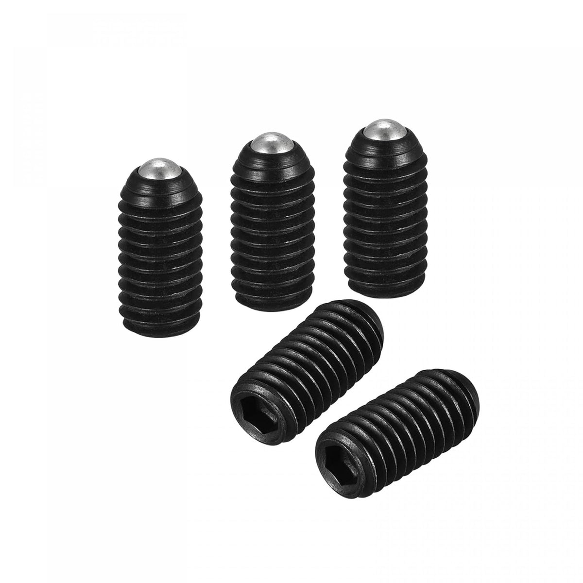 Ball Point Set Screws, 10pcs M6 x 12mm High Carbon Steel Metric Spring Hex Socket Grub Screw