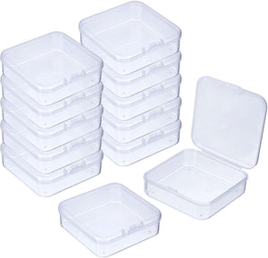 72Pcs Clear Small Plastic Beads Storage Containers with Lids, Square Anti-Oxidation Jewelry Storage Boxes for Small Items Craft, Beads, Ear Studs, Necklaces(2.6×2.56×0.79In)