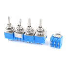 a14112600ux0284 5Pcs AC 125V 6A 6-Pin DPDT On-On 2 Position Locking Mini Toggle Switch
