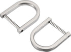 LinkMejor 20mm(0.79") U Shape Horseshoe D-Rings Zinc Alloy Screw-in Buckle for DIY Craft, Silver Tone 6pcs