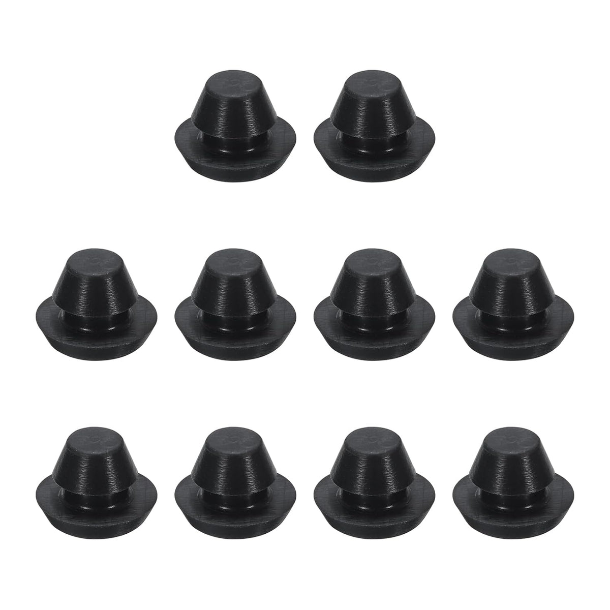 10pcs Hole Plug 1/4 Inch (7mm) Button Plugs Fit for 5mm Hole, Snap in Locking Hole Tube Plug Silicone Tube Waterproof Plug Tube Plug, Black