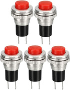 10mm Mounting Red Momentary Push Button Switch SPST NO 5pcs