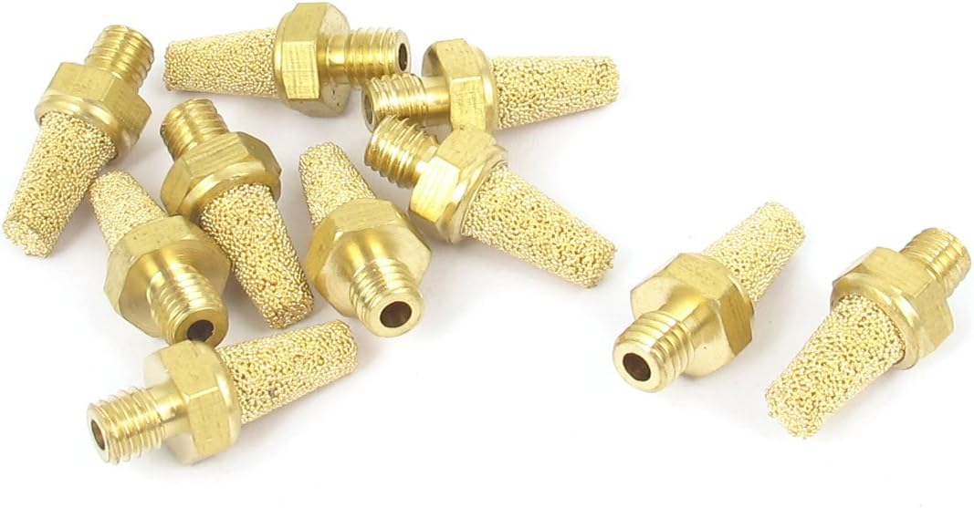 M5 Thread Brass Pneumatic Air Exhaust Muffler Filter 10pcs