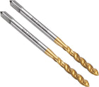 2pcs Spiral Flute Thread Taps M3 x 0.5 H2 Metric Machine Threading Tap Bit, Titanium Coated Screw Tapping Repair Tool, M35 HSS-CO Cobalt High-Speed Steel