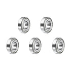 5pcs R12ZZ Deep Groove Ball Bearings 3/4" ID x 1-5/8" OD x 7/16" Height P5 Miniature Bearings Double Metal Shielded Chrome Steel Z3 Bearing for Engineering Machinery, Silver Tone