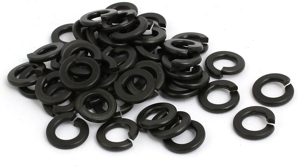 50pcs 3/8-inch Inner Dia Carbon Steel Split Lock Spring Washer Gasket Black