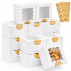 LinkMejor 30 Pcs Cookie Boxes with Window, 4"x4"x2.5" Small Bakery Boxes