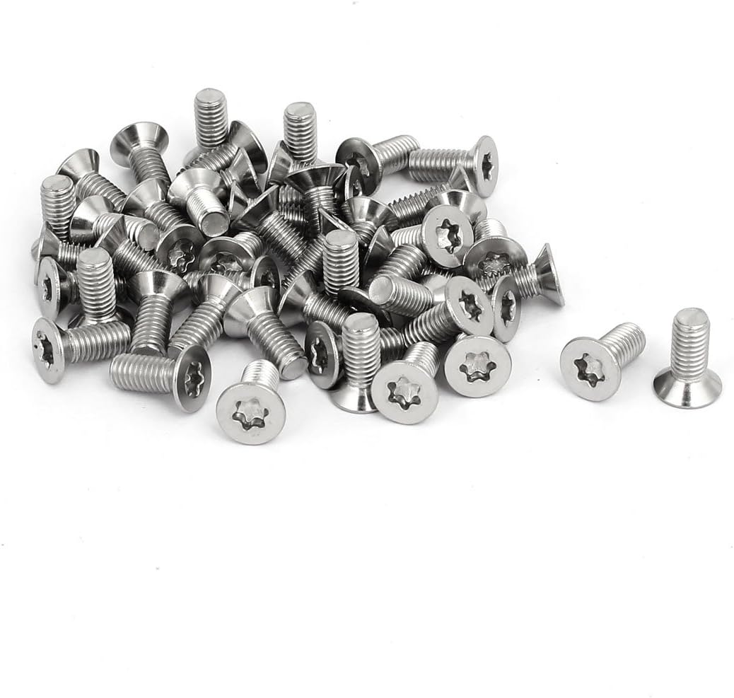 M5x12mm 304 Stainless Steel Flat Head Torx Machine Screws Fastener 50pcs