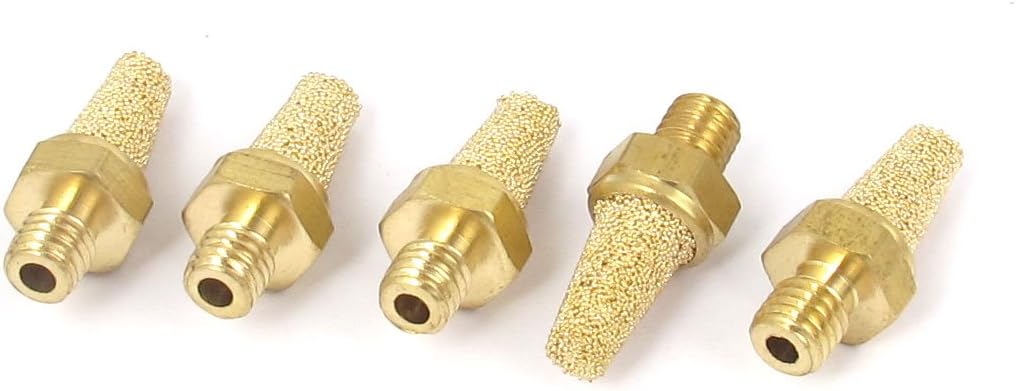 M5 Thread Brass Pneumatic Air Exhaust Muffler Filter 5pcs