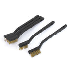 5pcs 170mm Length Black Plastic Handle Brass Wire Cleaning Brush