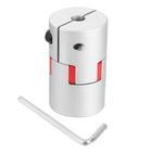 D40 L66 10mm to 10mm Flexible Plum Shaft Coupling Aluminum Motor Connector Flexible Spider Coupler for 3D Printer CNC Machine and Servo Stepper Motor (Silver Tone/Red)