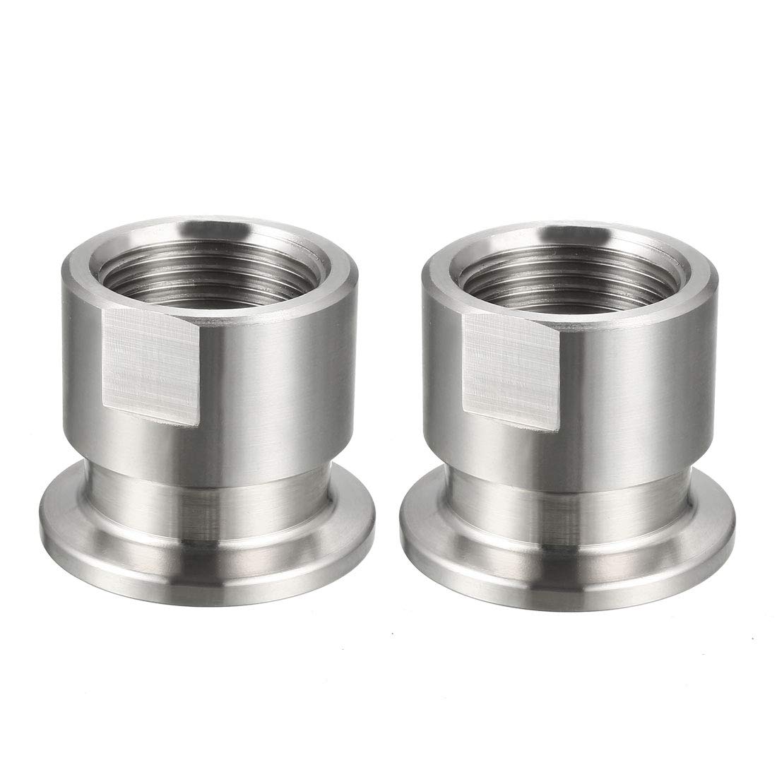 Sanitary Pipe Fitting KF25 Female Threaded 3/4 PT to Tri Clamp OD 40mm Ferrule 2 Pcs