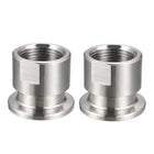 Sanitary Pipe Fitting KF25 Female Threaded 3/4 PT to Tri Clamp OD 40mm Ferrule 2 Pcs