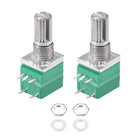 Potentiometer with Switch B10K Ohm Variable Resistors Single Turn Rotary Carbon Film Taper RV097NS 2pcs