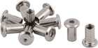 6mm Thread Dia 15mm Long Alloy Steel Flat Head Inner Hexagon Blind Rivet Nuts Fasteners Silver Tone 10pcs