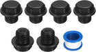 6Pcs M14x1.5 Outer Hex Head Male Thread Socket Pipe Fitting Plugs, Carbon Steel Flange Engine Oil Drain Plug Fitting for Terminate Pipe Ends