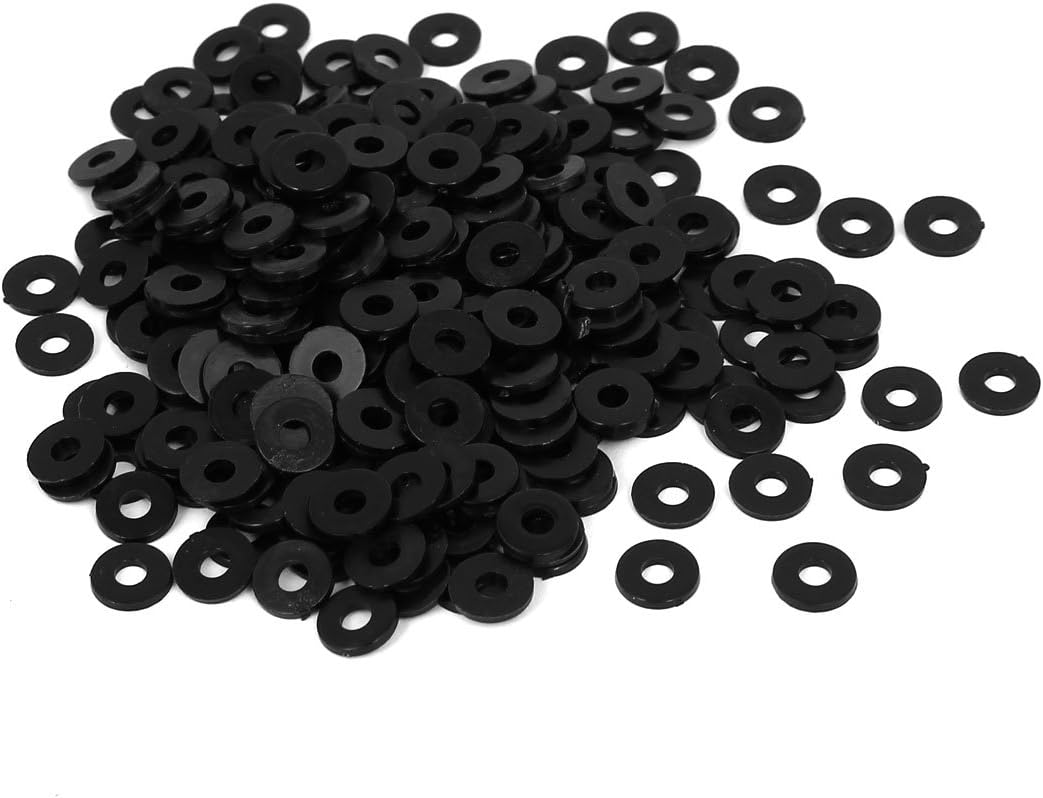 Nylon Flat Washers M3 8mm OD 3mm ID 1mm Thickness for Faucet Pipe Water Hose, Pack of 400