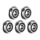 F695-2RS Flanged Ball Bearing 5x13x4mm Double Sealed (GCr15) Chrome Steel Bearings 5pcs