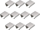 Fold Over Crimp End Caps, 50Pcs 20 x 20mm Ribbon End Clasp Tips Clamp Cord Ends for Jewelry DIY Craft Making, White Nickel