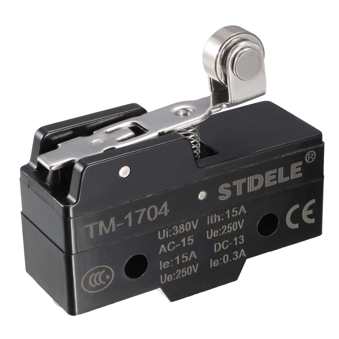 TM-1704 SPDT 1NO+1NC Panel Mount Short Hinge Roller Lever Type Micro Limit Switch Screw Terminals