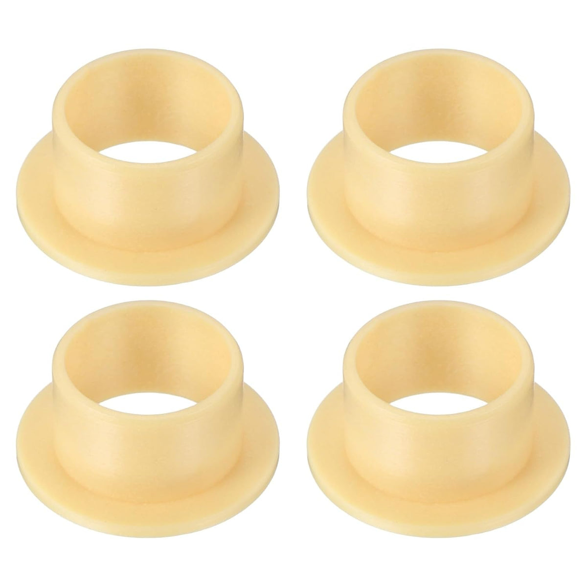 4Pcs Flanged Sleeve Bearing, Plastic Bushing ID 12mm x OD 14mm x Length 9mm POM Bushing, Yellow