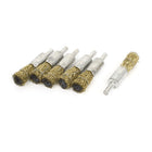 6pcs 70mm Long 6mm Shank 16mm Diameter Steel Wire Wheel Brush Hand Tool