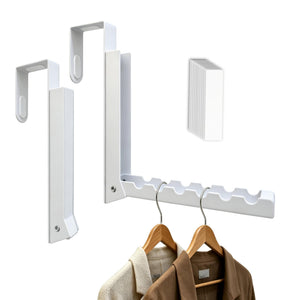 LinkMejor Rolo de Secagem Sobre a Porta, 2-Pacote de Ganchos de Porta Dobráveis para Roupas | Toalhas | Túnicas | Casacos | Sacolas, Gancho de Porta para Roupas | Banheiro | Armário - Branco