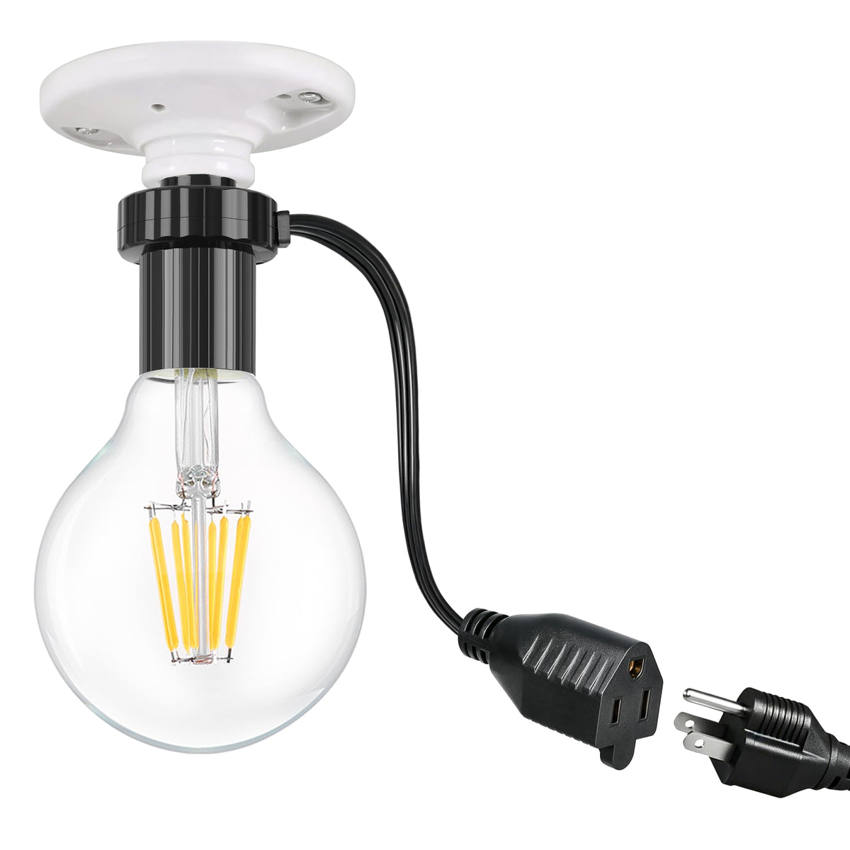 3 in 1 Lichtstopcontactadapter, E26/E27 Stekkeradapter, 3 Poot