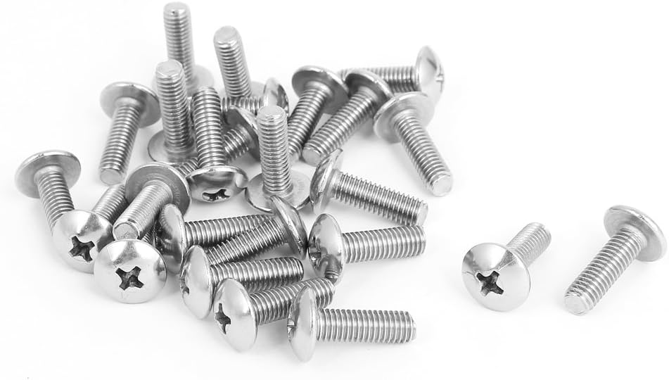 M5x16mm Stainless Steel Truss Phillips Head Machine Screws 25pcs