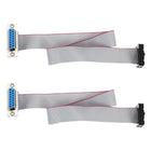 IDC Wire Flat Ribbon Cable DB15 Female to FC-16 Female Connector 2.54mm Pitch 30cm Length 2pcs