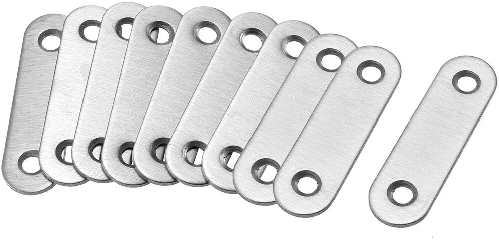 Repair Plate, 57mmx16mm, Flat Fixing Mending Corner Brace Bracket Connector, Pack of 10