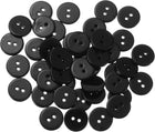 50 Pcs Natural Shell Buttons, 2 Hole Mother of Pearl Buttons 15mm Sewing Craft Buttons for Shirt Sewing DIY Crafts Decoration, Black