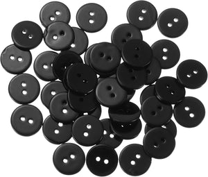 50 Pcs Natural Shell Buttons, 2 Hole Mother of Pearl Buttons 15mm Sewing Craft Buttons for Shirt Sewing DIY Crafts Decoration, Black