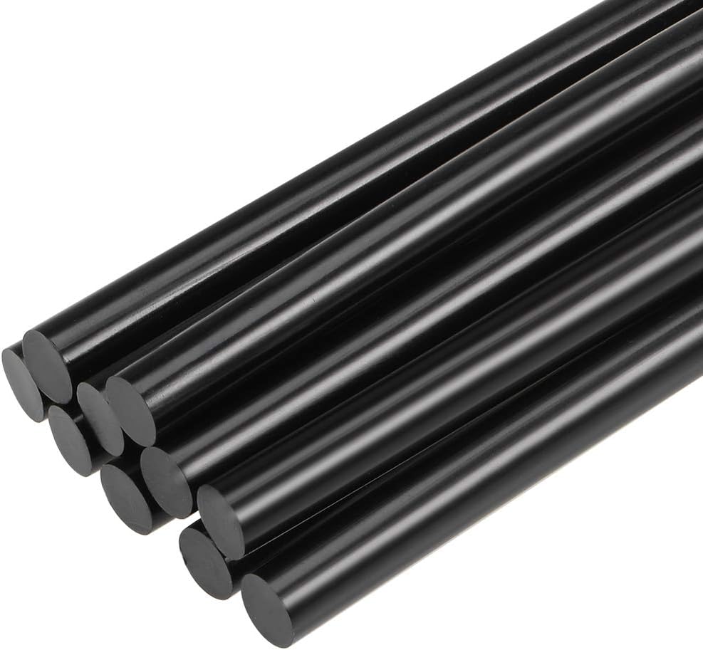 Mini Hot Glue Gun Sticks 8-inch x 0.44-inch for Glue Guns, Black 10pcs
