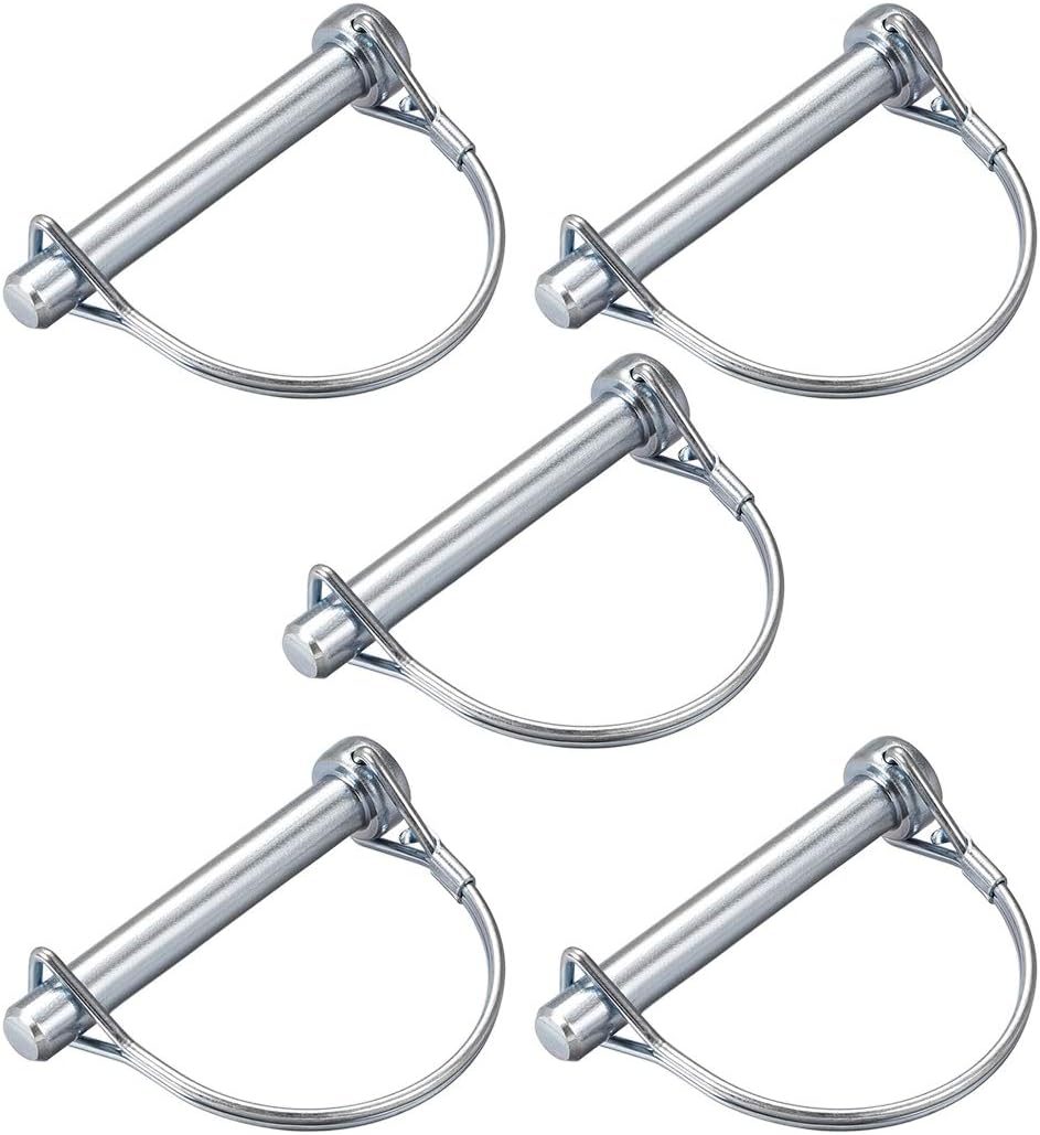 Shaft Locking Pin - 9.5mm x 65mm Coupler Pin for Farm Trailers Wagons Lawn Garden in Arch Round 5Pcs