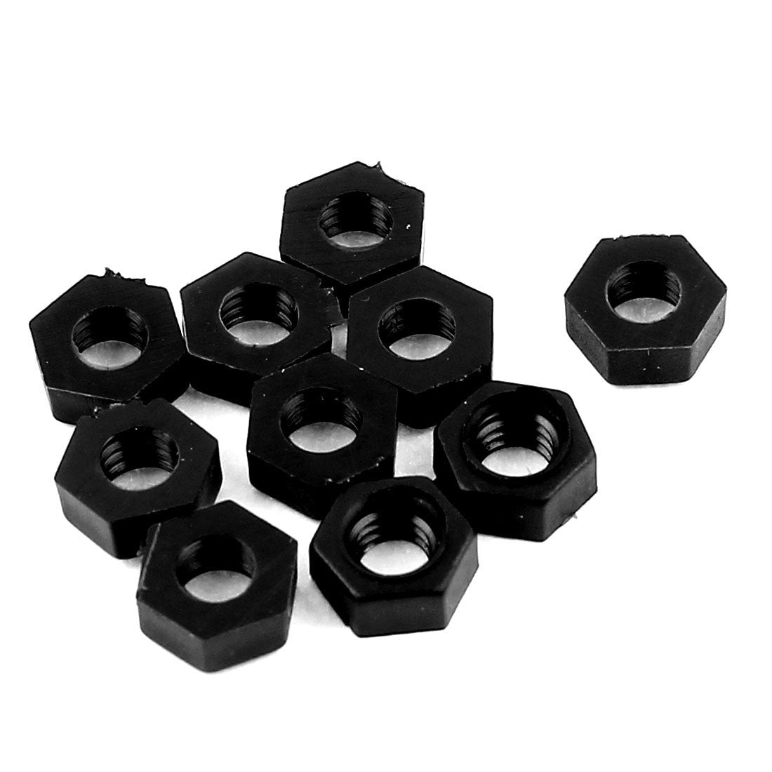 10 Pcs Nylon M4 Screw Nuts Right Hand Threads Black