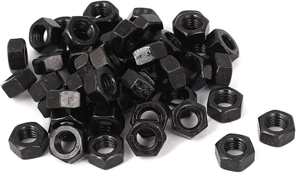 M8 Carbon Steel Grade 8 Hexagon Hex Nut Black 50pcs