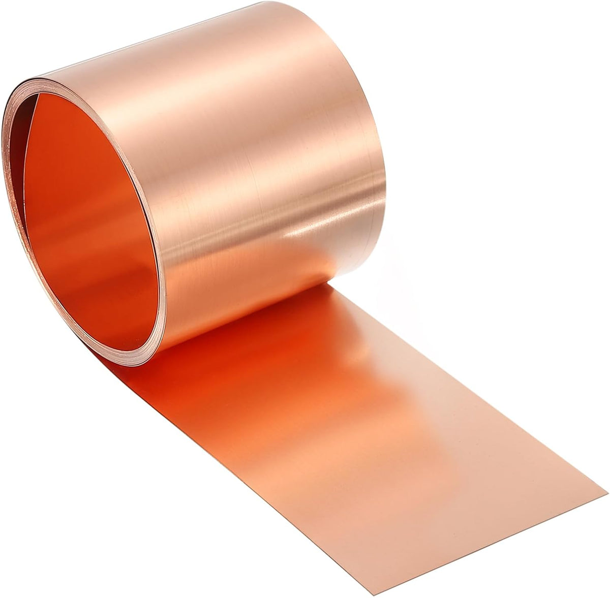 T2 Copper Sheet Roll, 0.2mm 24Ga Thick, 1070mm x 50mm/3.5Ft x 2in, Copper Strip for Craft, Electrical, House Repair