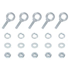 5 Pack M10 Galvanized Carbon Steel Eye Bolts, 3/8" x 1.57" Lifting Ring Eye Bolt with Nuts and Washers Heavy Duty Screw Eye Bolts Kit for Tie Down Straps Indoors Outdoors, Silver