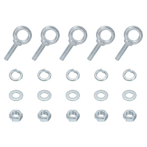 5 Pack M10 Galvanized Carbon Steel Eye Bolts, 3/8" x 1.57" Lifting Ring Eye Bolt with Nuts and Washers Heavy Duty Screw Eye Bolts Kit for Tie Down Straps Indoors Outdoors, Silver