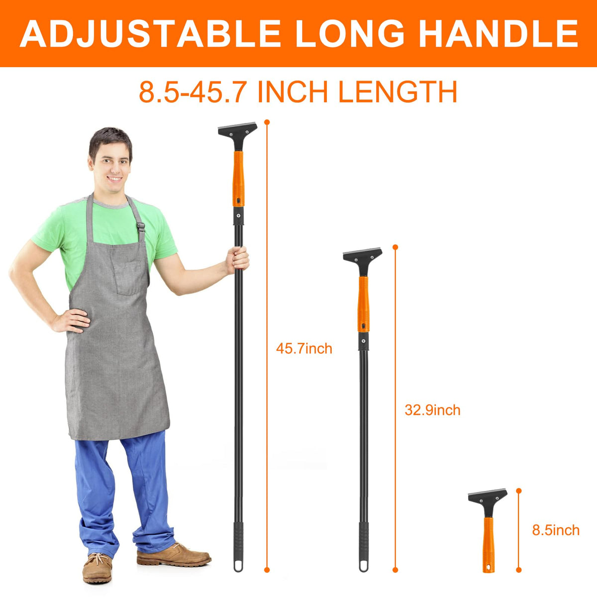 LinkMejor Lâmina de Raspadinha para Piso, Ferramenta de Escova de 4" Larga, 45.7"