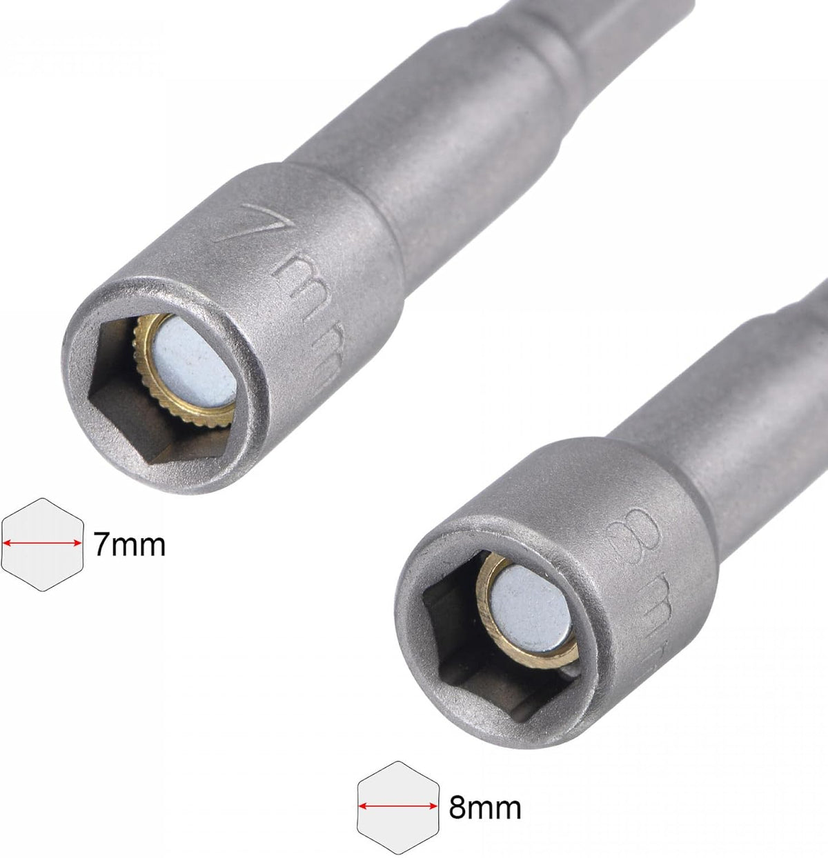 1/4" Quick-Change Hex Shank Magnetic Nut Driver Bit Set, 10 Piece (7mm & 8mm)