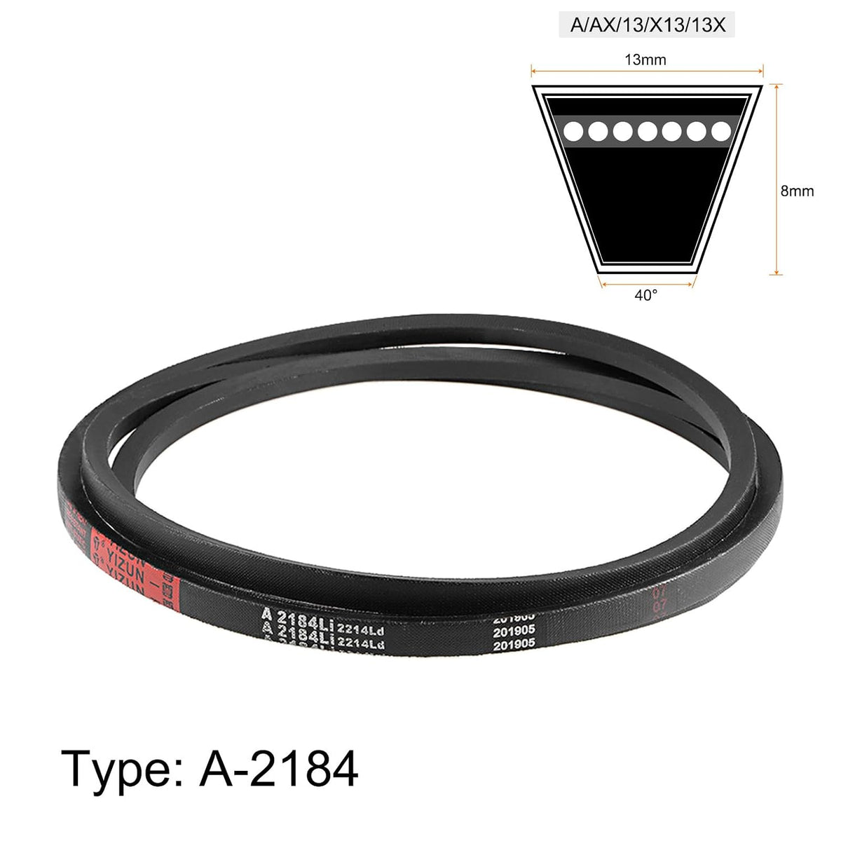 A2159 V-banden 2159mm binnenomtrek 13mm bovenbreedte 8mm dikte A-sectie rubber aandrijfasriem