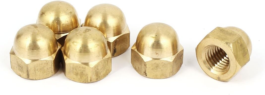 Hex Cap Nuts - 6Pcs M12 Dome Nuts Brass Hexagon Decorative Cap Nut for Screws Bolts Brass Tone