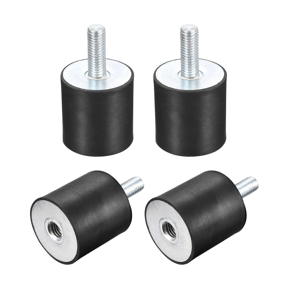 Rubber Mounts 4pcs M10 Male/Female Vibration Isolator Shock Absorber D40mmxH40mm, for Garage Motor Air Compressor Car Boat Bobbins