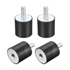 Rubber Mounts 4pcs M10 Male/Female Vibration Isolator Shock Absorber D40mmxH40mm, for Garage Motor Air Compressor Car Boat Bobbins